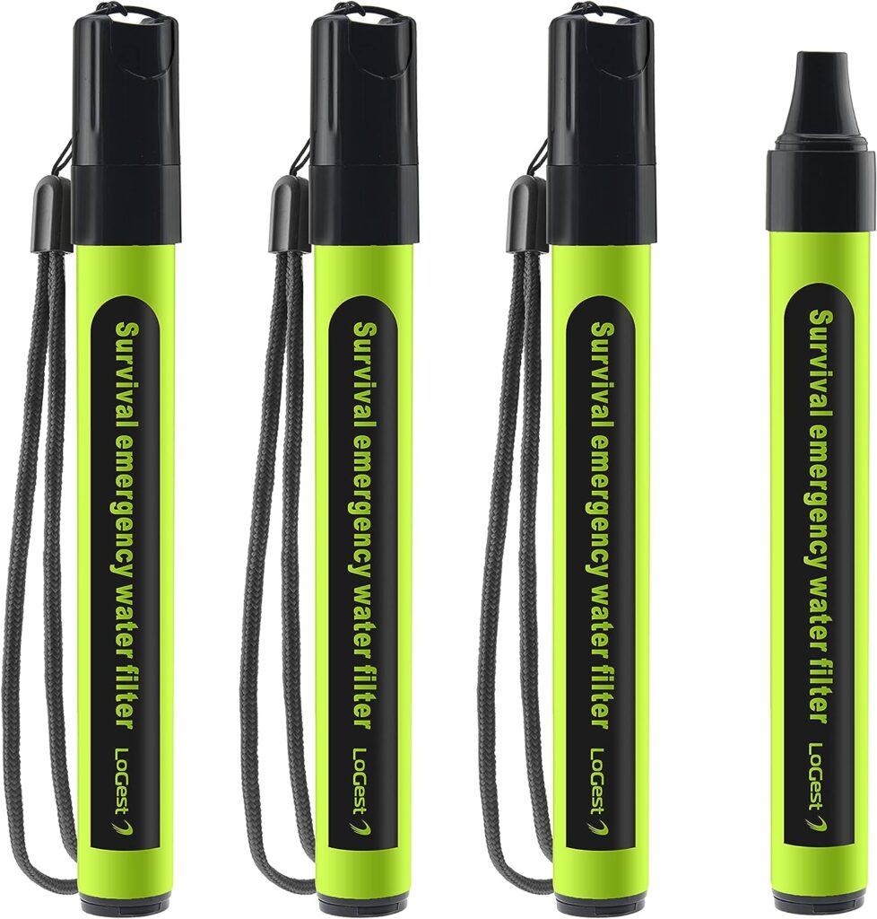 4 Pack Water Filter Straw - Water Purifying Device - Portable Personal Water Filtration Survival - for Emergency Kits Outdoor Activities and Hiking - Water Filter Camping Travel Survival Backpacking