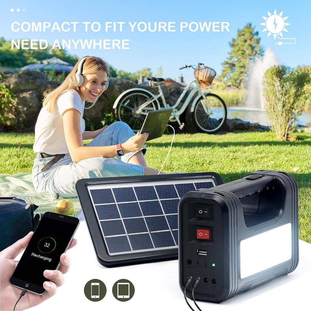 Solar Generator with Panels Included,Portable Power Station for Home Use,Portable Generator for Camping,Solar Powered Generator with Flashlight for Outdoors Travel Hunting Emergency