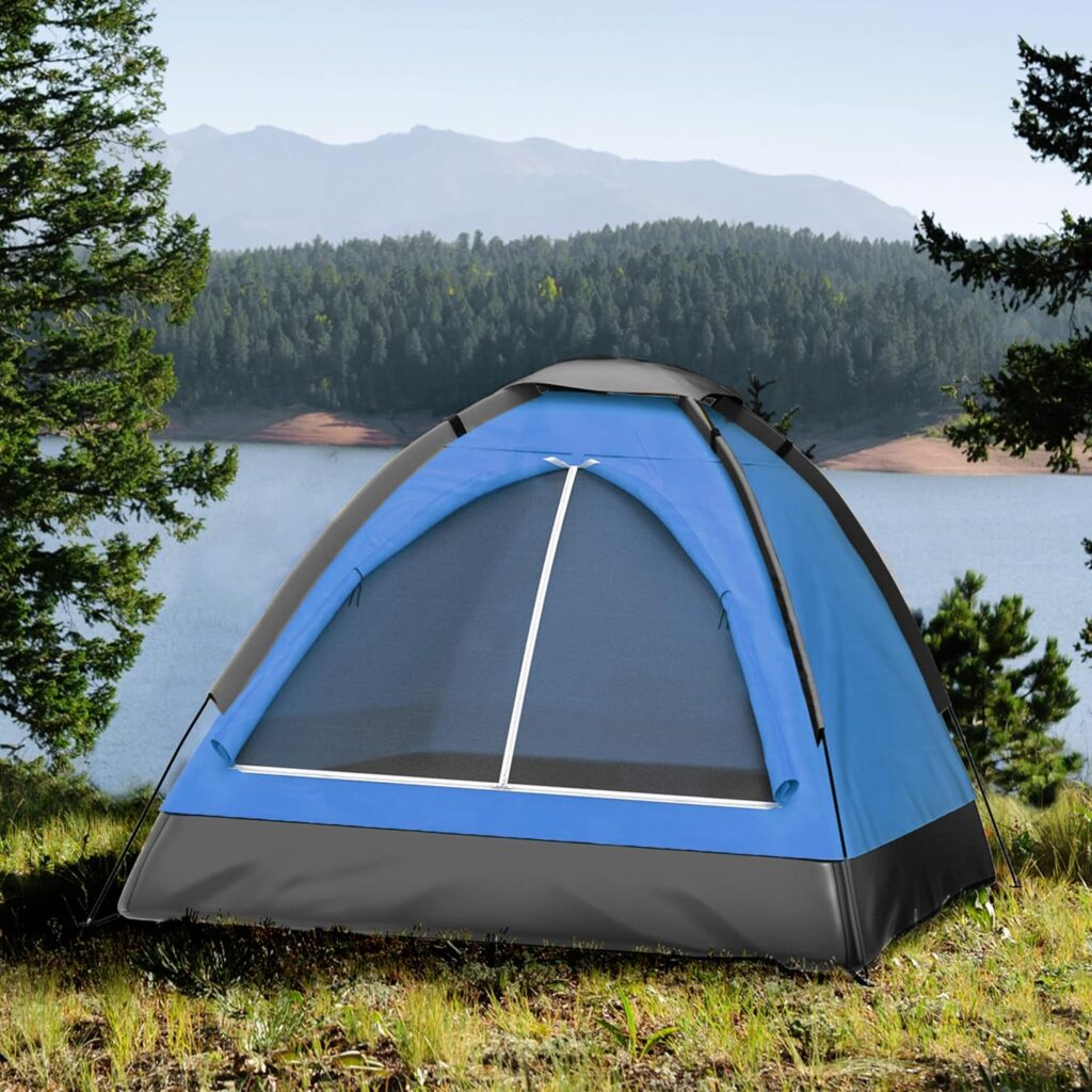 2-Person Camping Tent – Includes Rain Fly and Carrying Bag – Lightweight Outdoor Tent for Backpacking, Hiking, or Beach by Wakeman Outdoors