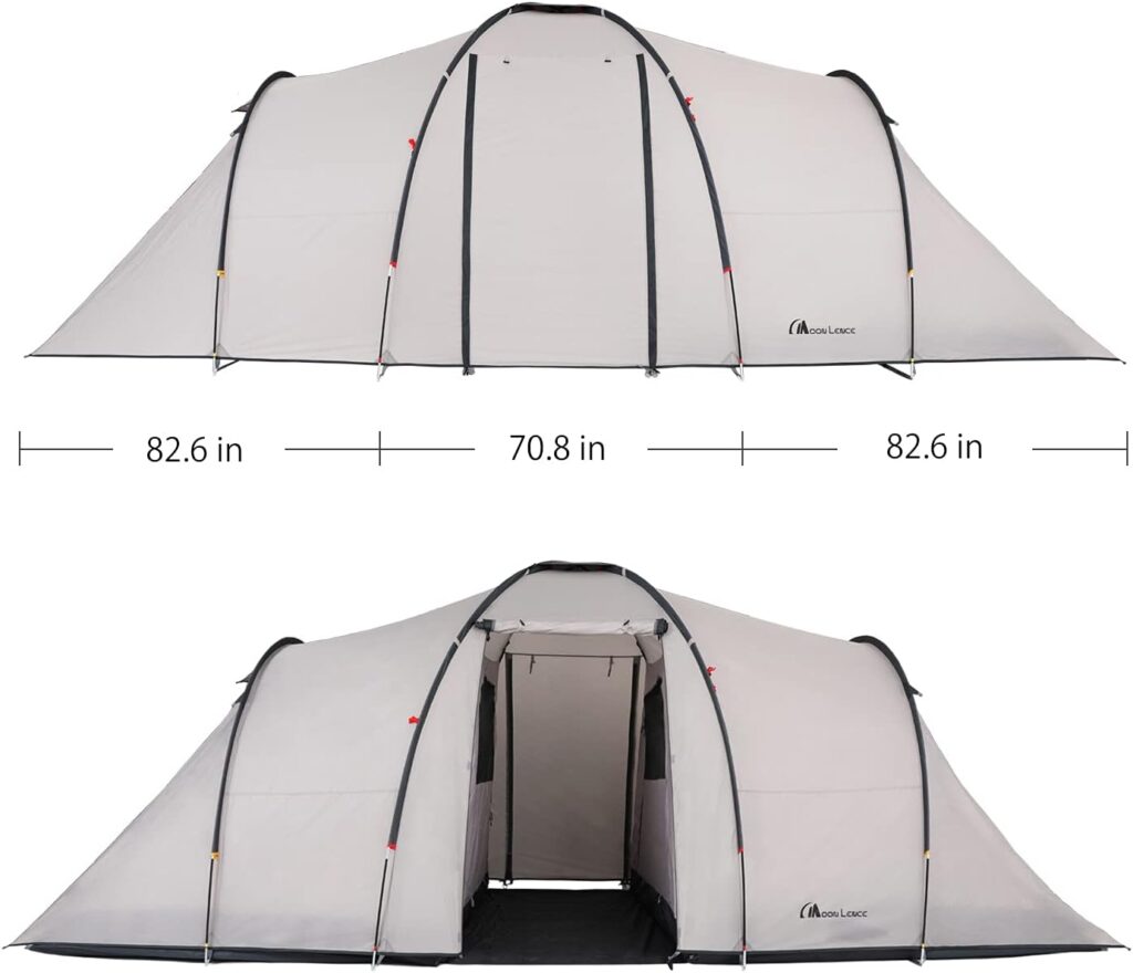 Moon Lence 8 Person Tent Family Camping Tent Waterproof Windproof with Divided Curtain for Separated 2 Rooms and Double Layer Portable with Carry Bag Outdoor