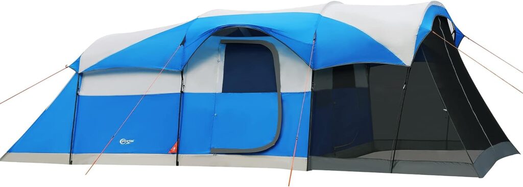 PORTAL 8 Person Family Camping Tent with Screen Porch, Portable Waterproof Windproof Cabin Tent with Rainfly, Carry Bag for Family Camping, Outdoor Hiking